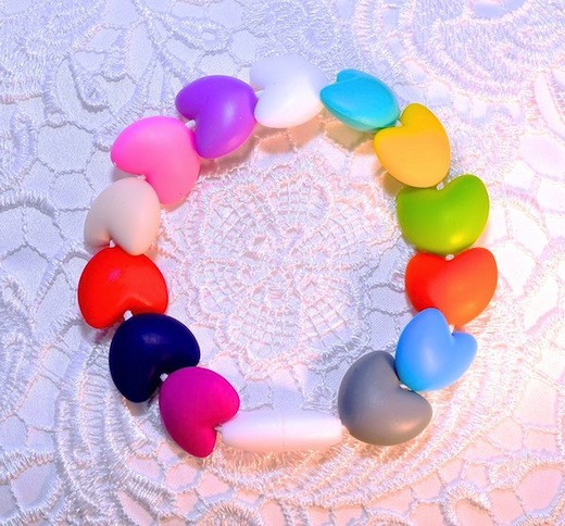 Toxic free Hearts Teething Bracelet For Baby